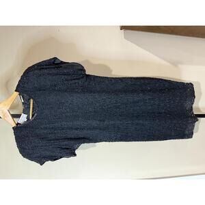 Stenay size 8 Black Beaded Women's Dress with Puff Sleeves